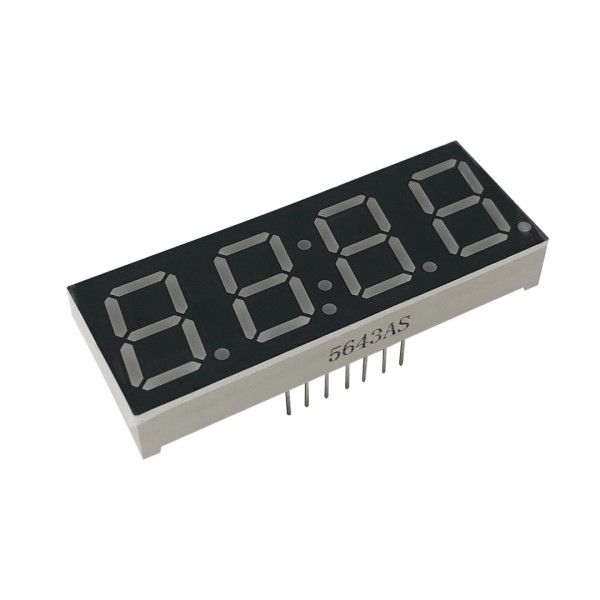 Segment Display - 4 Characters with dubble dot - Red