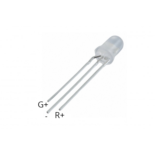 RG LED 5mm - Groen en Rood - Diffuus - Common Cathode