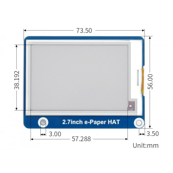 Waveshare 2.7 inch E-Ink E-Paper Display - 3 Kleuren