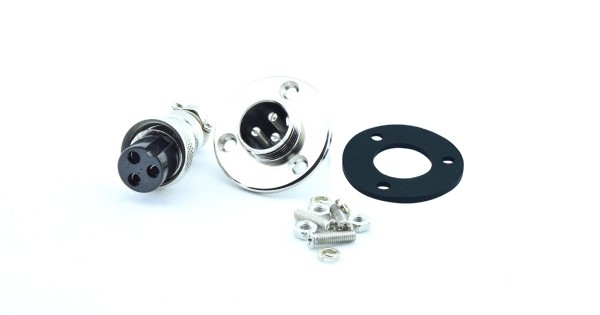 GX16-3 Connector Set - with Mount Plate - GX16-3-CONSETMOUNT