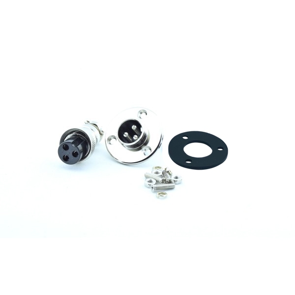 GX16-3 Connector Set - with Mount Plate