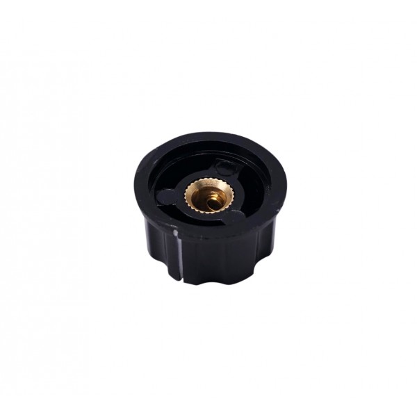 Potentiometer Knob Black-Silver Bakelite - 26.8mm - MF-A03