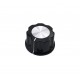 Potentiometer Knob Black-Silver Bakelite - 26.8mm - MF-A03