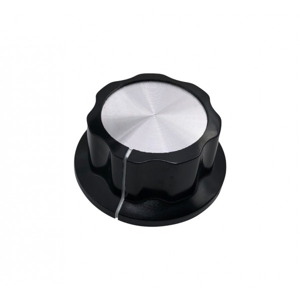 Potentiometer Knob Black-Silver Bakelite - 44.6mm - MF-A05