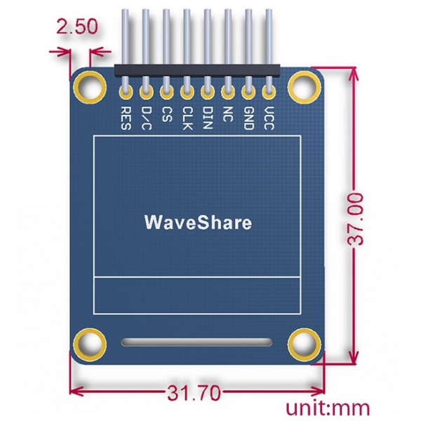 Waveshare 0.95 inch RGB OLED (A) Display - 96*64 Pixels - SPI