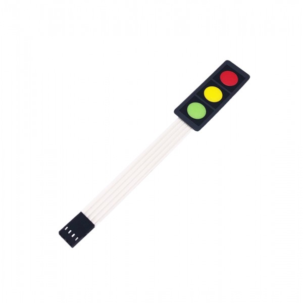 Membraan Keypad - 3 Knoppen - Rood-Geel-Groen