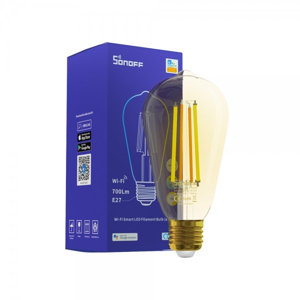 Sonoff B02-F-ST64 - Wi-Fi Smart LED Filament Bulb - Amber - E27