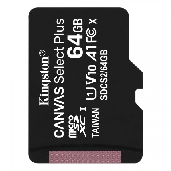 Kingston Canvas Select Plus 64GB Class 10 UHS-I A1 MicroSD Card