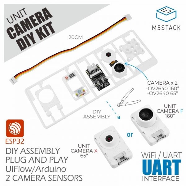 M5Stack DIY Camera Unit Kit - Fisheye and Standard Lens - OV2640