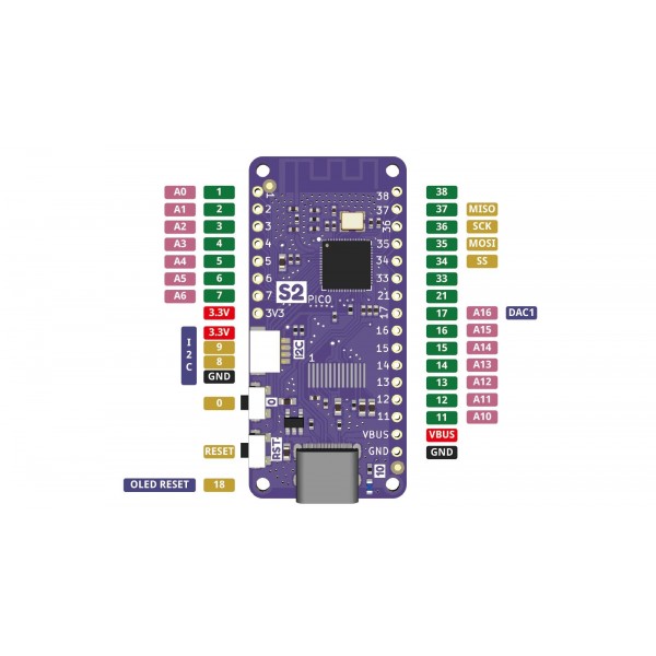 Wemos S2 PICO met OLED Display - ESP32-S2