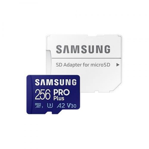 Samsung PRO Plus 256GB V30 UHS-I U3 A2 microSDXC Kaart met SD-kaart Adapter