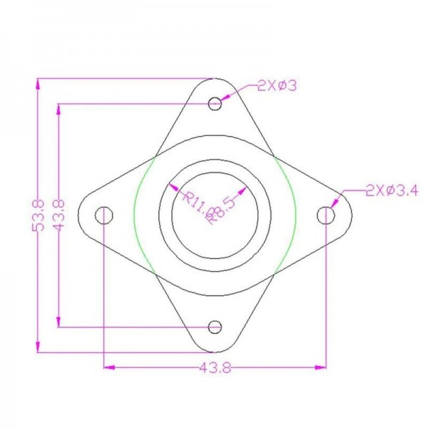 Schokdemper voor Stappenmotor - 42mm - NEMA17 - met Boutjes