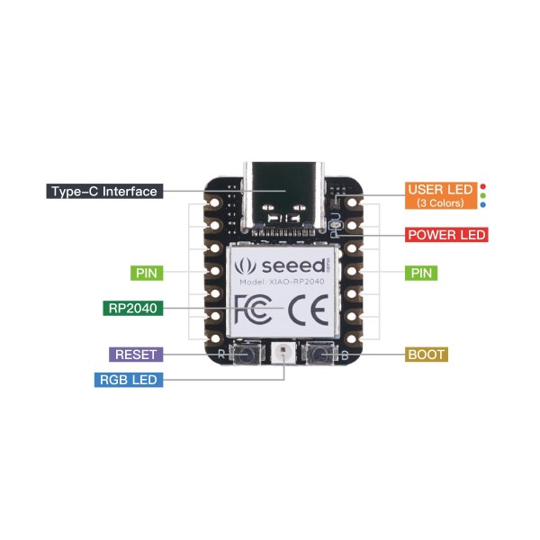 Seeed Studio Seeeduino XIAO RP2040 - Dual-Core Cortex-M0+ - Losse Headers