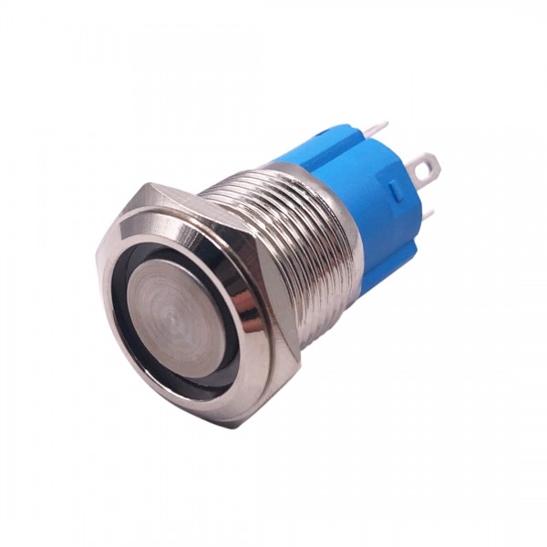 Metal Push Button 16mm - Raised - On-Off - with 3-6V Red LED