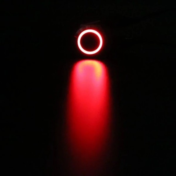 Metal Push Button 16mm - Raised - On-Off - with 3-6V Red LED