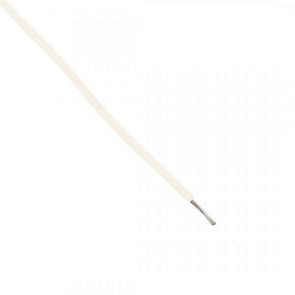 Wire - Single core - Flexible - Ø1.35mm 0.128mm2 - White - 1m
