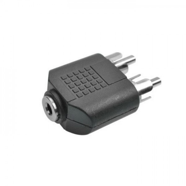 2x RCA-Cinch Male to Audio Jack 3.5mm Female Adapter - Plastic