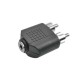 2x RCA-Cinch Male to Audio Jack 3.5mm Female Adapter - Plastic
