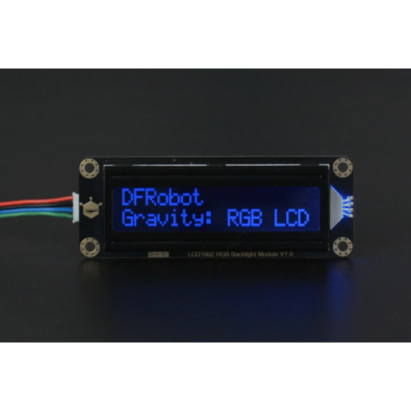 DFRobot Gravity I2C 16x2 LCD with RGB Font Display - Black Background