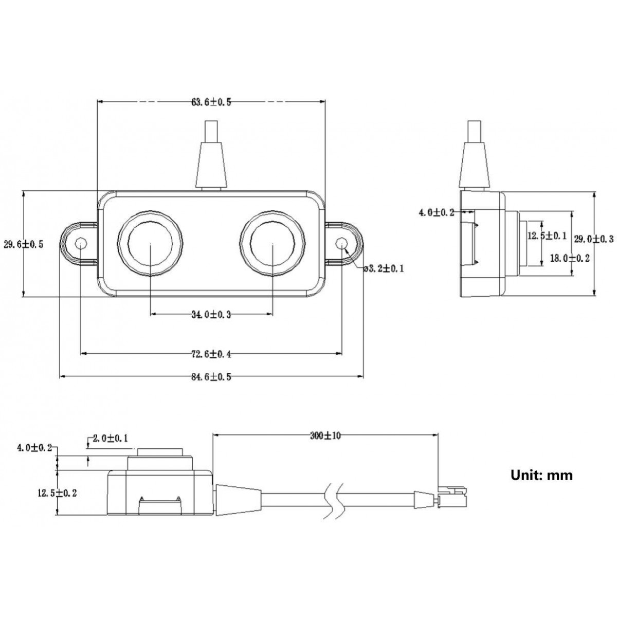 DFRobot A02YYUW Waterproof Ultrasonic Sensor - UART - DFROBOT-SEN0311