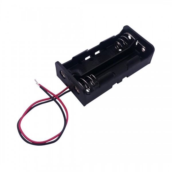 2x 18650 Battery Holder with Loose Wires - Button Top