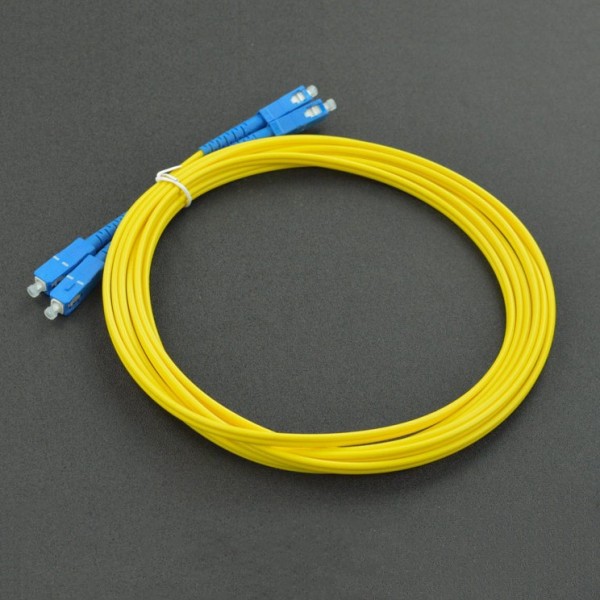 DFRobot 3mm SC-SC Single Mode Duplex Fiber Optic Cable - 3m