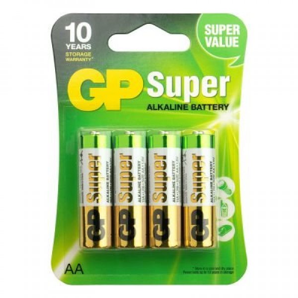 GP Super Alkaline 4x AA Battery