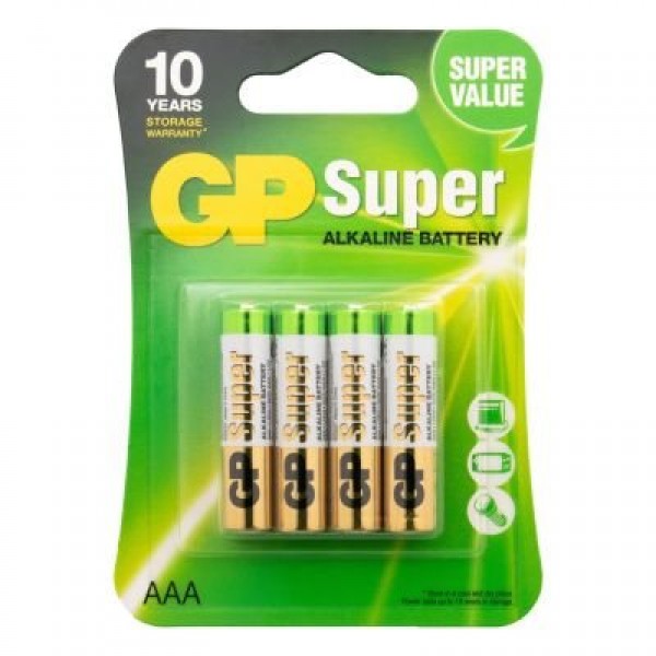 GP Super Alkaline 4x AAA Battery