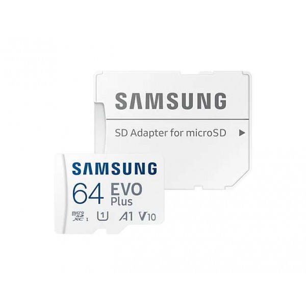 Samsung EVO Plus 64GB V10 UHS-I U1 A1 microSDXC Kaart met SD-kaart Adapter