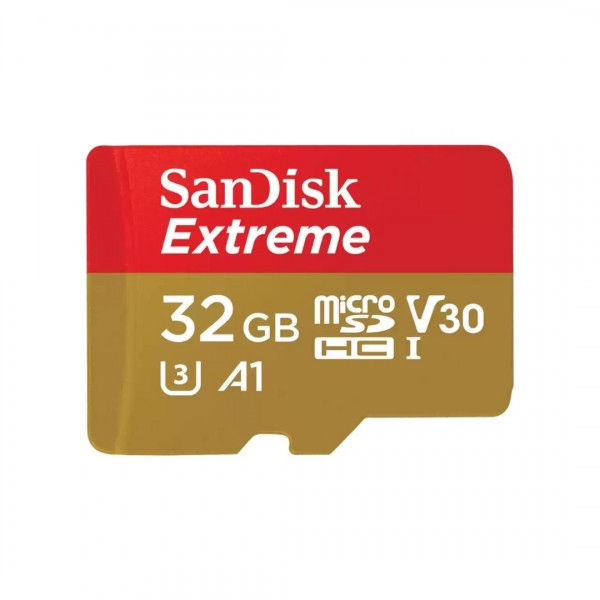 Sandisk Extreme 32GB V30 UHS-I U3 A1 MicroSDHC Card with SD Card Adapter