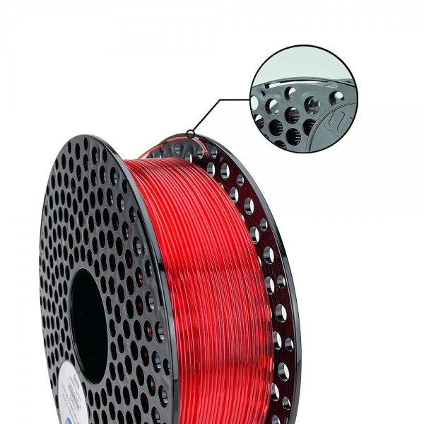 AzureFilm PETG Filament 1.75mm - 1kg - Red Transparent