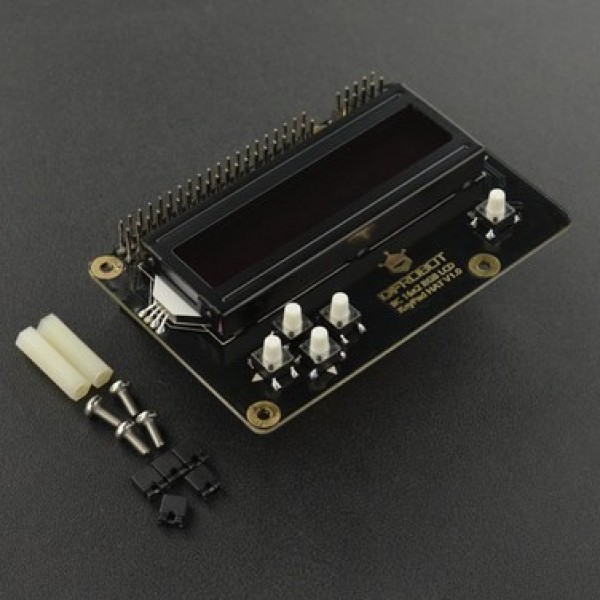 DFRobot I2C 16x2 RGB LCD Keypad HAT with RGB Font - for Raspberry Pi