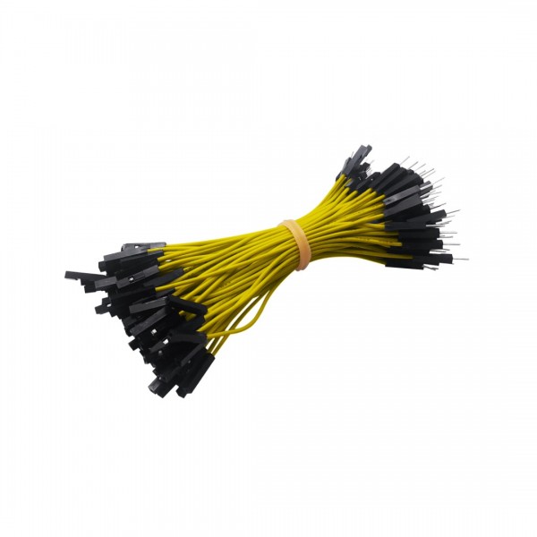 DuPont Jumper wire Male-Female 10cm 100 wires - Yellow