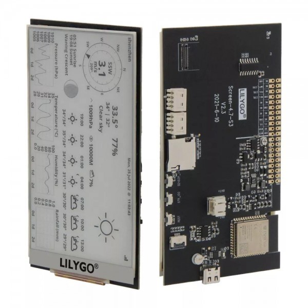 LilyGO T5-4.7 inch S3 E-paper E-ink ESP32-S3 - with JST-PH Li-Po Connector