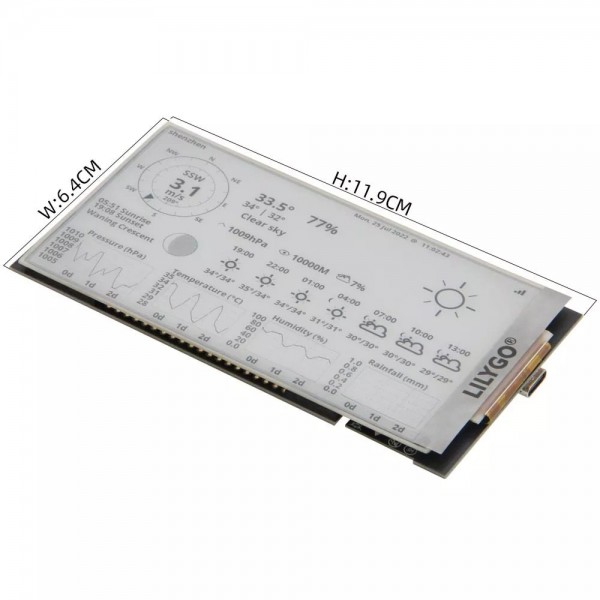 LilyGO T5-4.7 inch S3 E-paper E-ink ESP32-S3 - with JST-PH Li-Po Connector