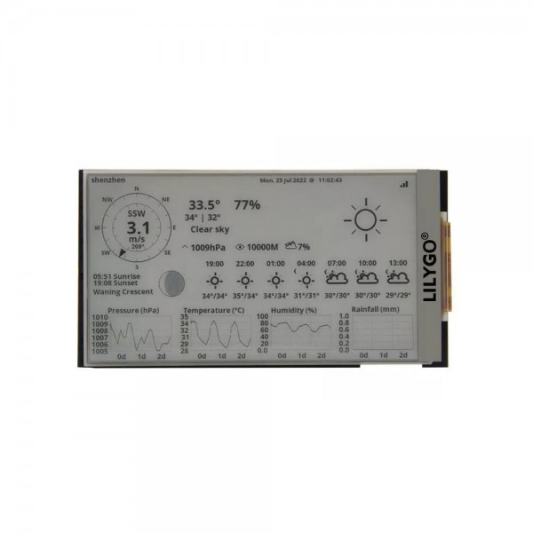 LilyGO T5-4.7 inch S3 E-paper E-ink ESP32-S3 - with JST-PH Li-Po Connector