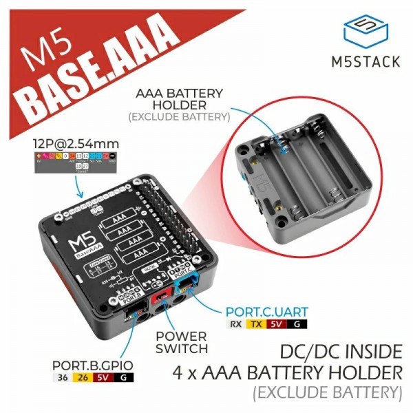 M5Stack AAA Battery Holder Base