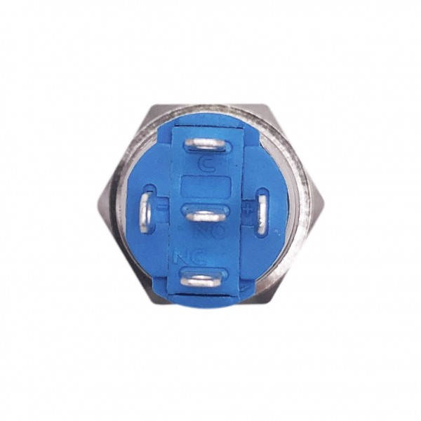 Metal Push Button 16mm - Raised - On-Off - with 3-6V Yellow LED - On-Off Symbol