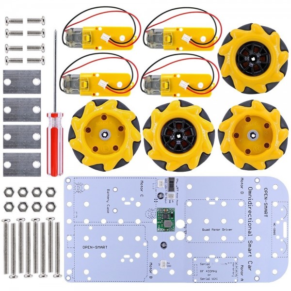 Open-Smart 4WD Auto met Omnidirectionele Wielen en Bluetooth - Zelfbouw Kit