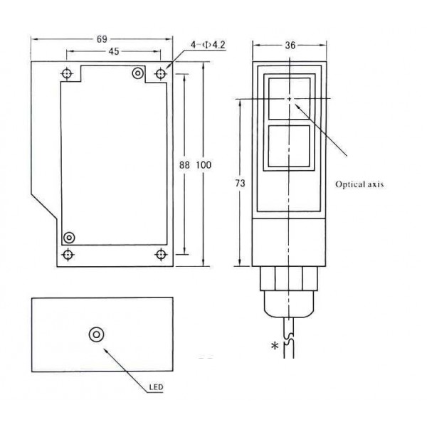 Diffuse Photoelectric Reflection Sensor - 0-7m