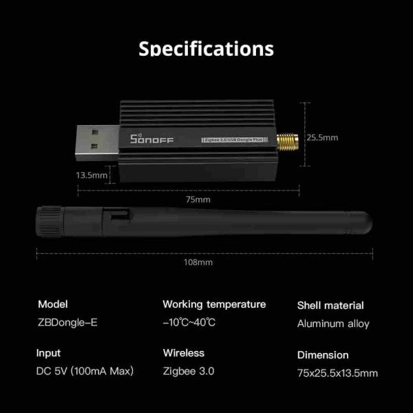 Sonoff Zigbee 3.0 USB Dongle Plus V2 - ZBDongle-E - ERF32MG21