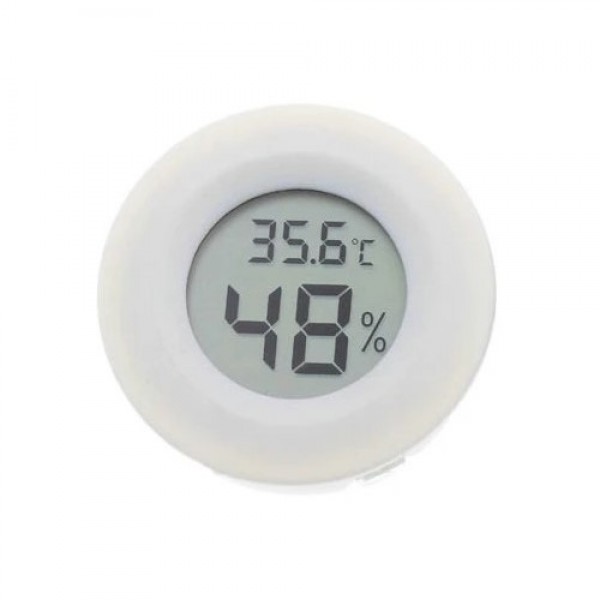 Temperatuur- en Luchtvochtigheidssensor met Display - Rond - Wit