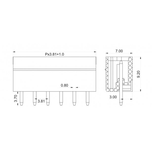 Terminal Block voor Afneembare Schroefterminal - 3p - 3.81mm