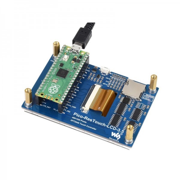 Waveshare 3.5 inch IPS-TFT-LCD Display 480*320 pixels - with Touchscreen - For Raspberry Pi Pico