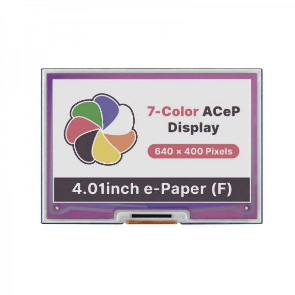 Waveshare 4.01 inch E-Ink E-Paper Display HAT - ACeP 7 Colors  - for Raspberry Pi