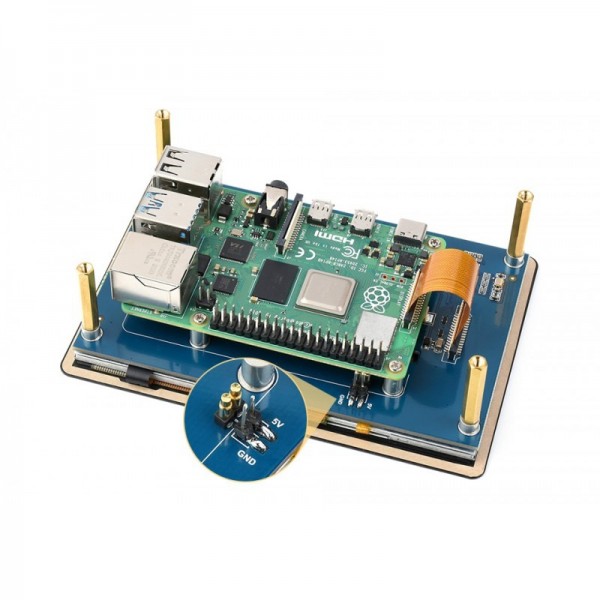 Waveshare 5 inch DSI TFT-LCD Display 800*480 pixels with Touchscreen and Adhesive Strip for Raspberry Pi