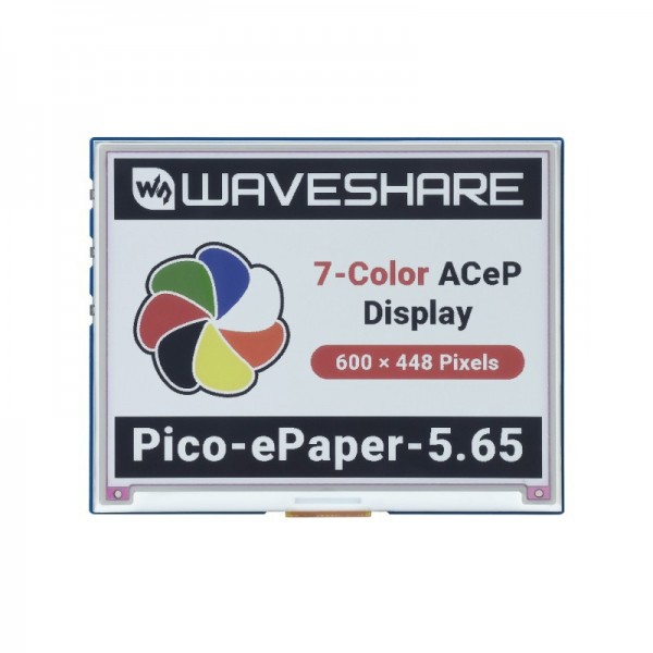 Waveshare 5.65 inch SPI E-Ink E-Paper Display - ACeP 7 Colors - for Raspberry Pi Pico