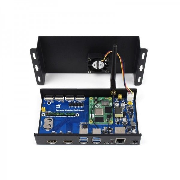 Waveshare PoE Mini-Computer with Enclosure - for Raspberry Pi CM4