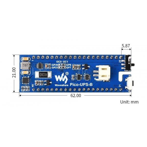Waveshare UPS Module (B) met Li-Po Batterij - voor Raspberry Pi Pico