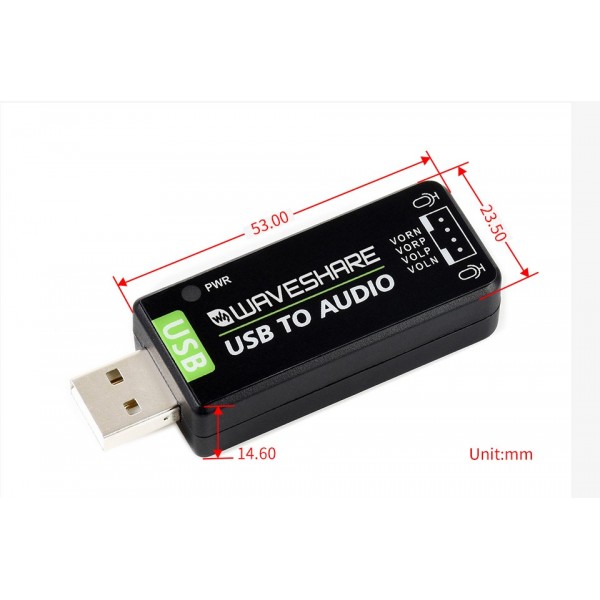 Waveshare USB Sound Card with Audio amplifier - 2.6W